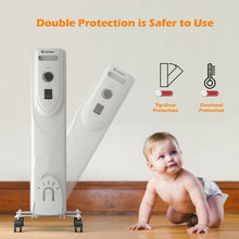 Load image into Gallery viewer, 1500W 7-Fin Portable Electric Oil Filled Radiator Heater
