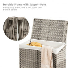 Load image into Gallery viewer, Laundry Hamper Hand-Woven Synthetic Rattan Laundry Basket-Gray
