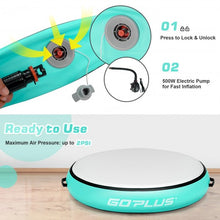 Load image into Gallery viewer, 40" Inflatable Round Gymnastic Mat Tumbling Floor Mat with Electric Pump-Green
