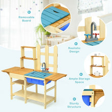 Load image into Gallery viewer, Kid's Outdoor Wooden Pretend Cook Kitchen Playset Toy

