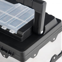 Load image into Gallery viewer, 18" Tool Box Stainless Steel and Plastic Portable Organizer with Lid
