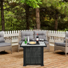 Load image into Gallery viewer, 30" Square Outdoor Fireplace Propane Gas Fire Pit  Table-Black

