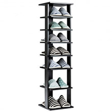 Load image into Gallery viewer, 7-Tier Shoe Rack Practical Free Standing Shelves Storage Shelves -Black
