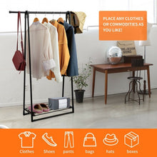 Load image into Gallery viewer, Folding Clothes Hanger with Extendable Hanging Rod-Black
