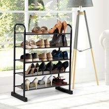 Load image into Gallery viewer, 5-Tier Metal Frame Shoe Rack Space-saving Shoe Organizer
