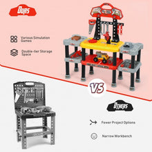 Load image into Gallery viewer, 121 Pcs Kids Pretend Workbench Construction Workshop Tool Play Set
