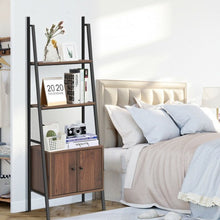 Load image into Gallery viewer, Ladder Shelf 3 Tier Bookcase Metal Frame Bookshelf
