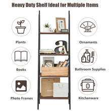 Load image into Gallery viewer, 4 Tier Bookcase Metal Frame Bookshelf Storage Plant Stand
