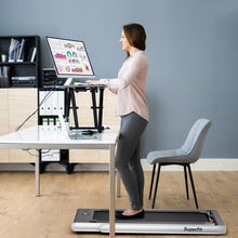 Load image into Gallery viewer, 2-in-1 Electric Motorized Health and Fitness Folding Treadmill with Dual Display and Speaker-White
