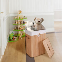 Load image into Gallery viewer, Rectangle Bamboo Hamper Laundry Basket Washing Cloth Bin Storage Bag Lid 3 color-Natural
