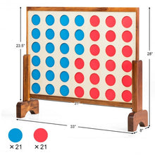 Load image into Gallery viewer, Wooden 4 in a Row Game Toy For Adults Kids with Carrying bag-Natural
