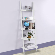 Load image into Gallery viewer, 5-Tier Leaning Wall Display Bookcase-White
