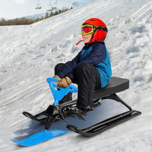 Load image into Gallery viewer, Kids Snow Sand Grass Sled with Steering Wheel and Brakes-Blue
