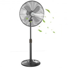Load image into Gallery viewer, 16" Metal Adjustable Oscillating Pedestal Fan-Black
