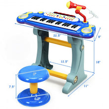 Load image into Gallery viewer, 37 Key Electronic Keyboard Kids Toy Piano-Blue
