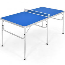 Load image into Gallery viewer, 60 Inches Portable Tennis Ping Pong Folding Table with Accessories-Blue
