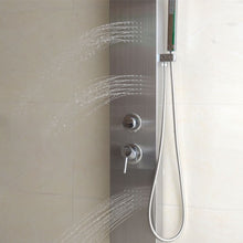 Load image into Gallery viewer, 57" Stainless Rainfall Waterfall Panel Shower w/ Massage Jets
