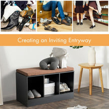 Load image into Gallery viewer, 3-Cube Storage Box Organizer Shoe Bench with Padded Cushion
