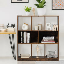 Load image into Gallery viewer, Open Compartments Industrial Freestanding Bookshelf-Brown
