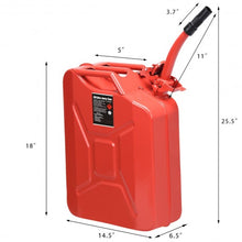 Load image into Gallery viewer, 5 Gallon Steel Gas 20 L Jerry Fuel Can-Red
