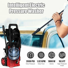 Load image into Gallery viewer, 1800W 2030PSI Electric Pressure Washer Cleaner with Hose Reel-Red

