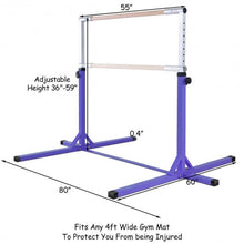 Load image into Gallery viewer, Adjustable Gymnastics Horizontal Bar for Kids-Purple
