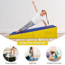 Load image into Gallery viewer, Folding Incline Mat Slope Cheese Gymnastics Gym Exercise Yellow
