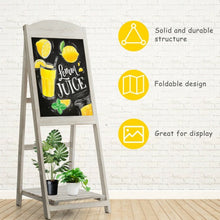Load image into Gallery viewer, Vintage Folding Chalkboard Easel with Display Shelf

