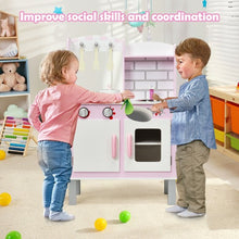 Load image into Gallery viewer, Kids Wooden Pretend Play Cooking Set with Sounds and Cookware Accessories
