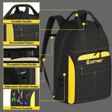 Load image into Gallery viewer, Tool Backpack Heavy Duty Jobsite Tool Bag 48 Pockets
