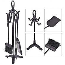 Load image into Gallery viewer, 5 pcs Stylish Black Iron Fireplace Tools Set
