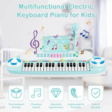 Load image into Gallery viewer, Multifunctional 37 Electric Keyboard Piano with Microphone-Blue
