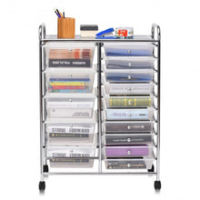 Load image into Gallery viewer, 15 Drawers Rolling Storage Cart Organizer-clear
