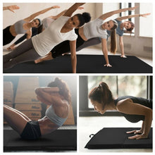Load image into Gallery viewer, Gymnastics PU Mat  Thick Folding Panel Gym Fitness Exercise-Black

