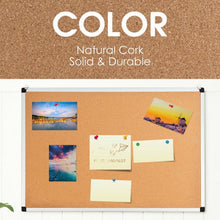 Load image into Gallery viewer, 24" x 36" Aluminum Framed Cork Board Bulletin Board with 12 Pins-2 Pack
