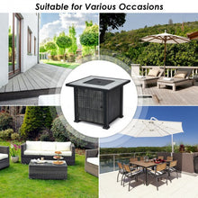 Load image into Gallery viewer, 30" Square Outdoor Fireplace Propane Gas Fire Pit  Table-Black
