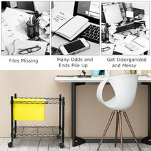 Load image into Gallery viewer, Metal Rolling File Cart for Folder Storage-Black
