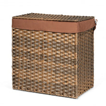 Load image into Gallery viewer, Hand-woven Foldable Rattan Laundry Basket-Brown
