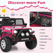 Load image into Gallery viewer, 12V Kids Remote Control Electric  Ride On Truck Car with Lights and Music -Pink
