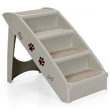 Load image into Gallery viewer, Collapsible Plastic Pet Stairs 4 Step Ladder for Small Dog and Cats-Gray
