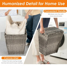 Load image into Gallery viewer, Foldable Handwoven Laundry Hamper with Removable Liner-Gray
