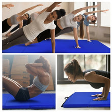 Load image into Gallery viewer, Gymnastics PU Mat  Thick Folding Panel Gym Fitness Exercise-Navy
