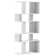 Load image into Gallery viewer, 5 Cubes Ladder Shelf Corner Bookshelf Display Rack Bookcase-White
