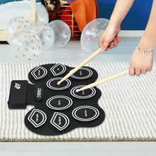 Load image into Gallery viewer, 9 Pads Electronic Drum Set with LED Lights Headphone
