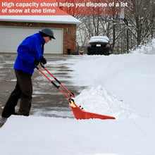 Load image into Gallery viewer, Folding Snow Pusher Scoop Shovel with Wheels and Handle-Red

