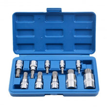 Load image into Gallery viewer, 10 PC XZN 12 Point MM Triple Square Spline Bit Socket Set Tamper Proof
