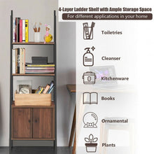 Load image into Gallery viewer, Ladder Shelf 3 Tier Bookcase Metal Frame Bookshelf
