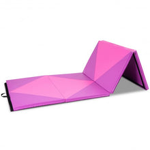 Load image into Gallery viewer, 4" x 10" x 2" Gymnastics Mat Folding Portable Exercise Aerobics Fitness-Purple
