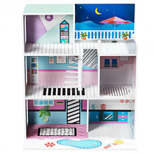 Load image into Gallery viewer, 3 Level Kids Pretend Play Doll Cottage House
