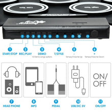 Load image into Gallery viewer, 9 Pads Electronic Drum Set with LED Lights Headphone
